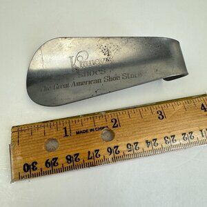 Vtg Kinney Shoes Shoe Horn Great American Shoe Store Metal Silver Color Engraved